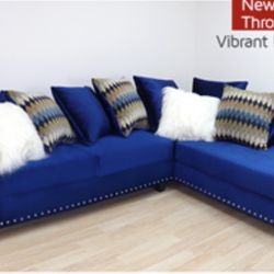 Gorgeous Black Colored Sectional with Studs