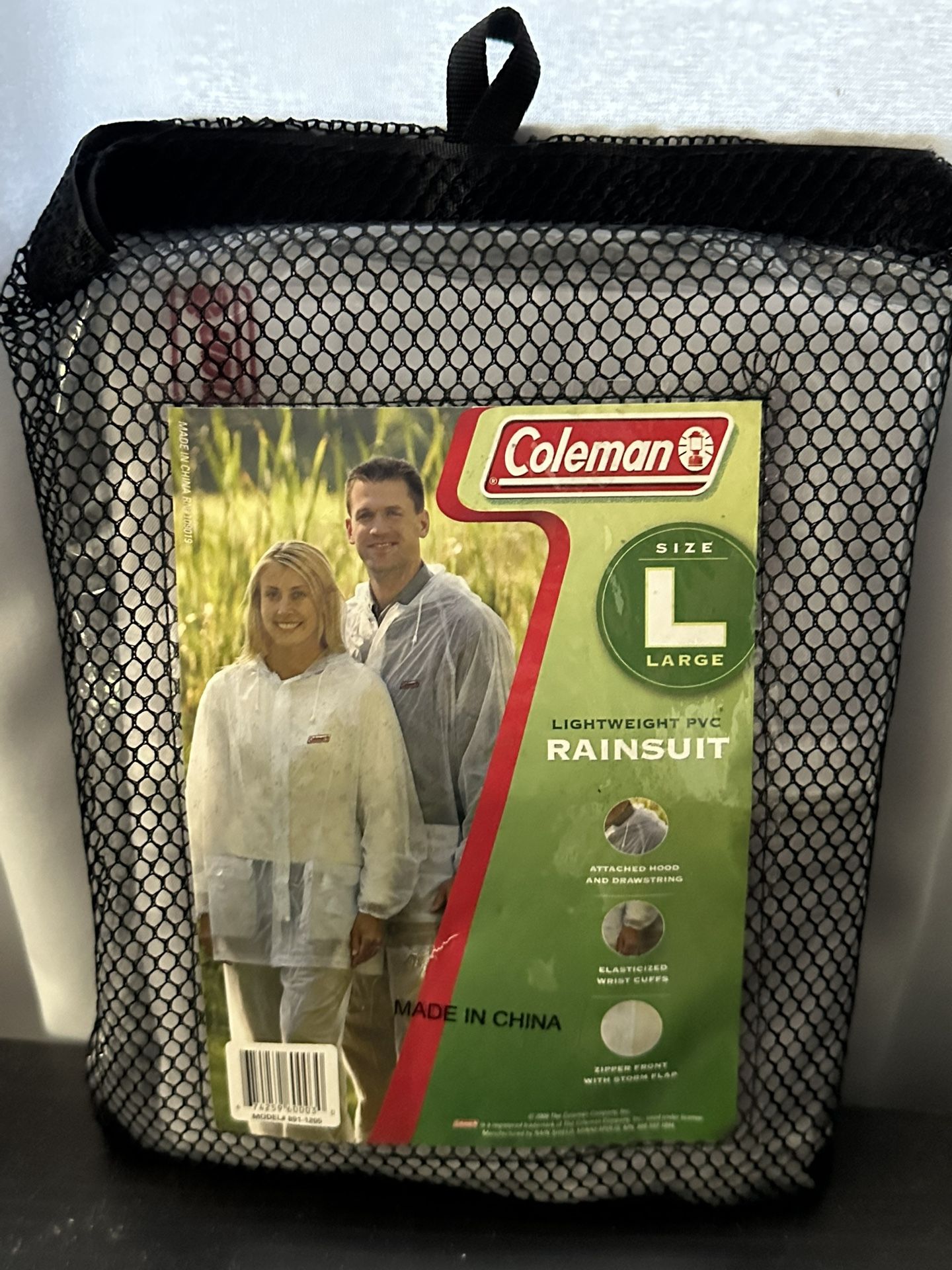 Coleman Lightweight PVC Clear Rainsuit Unisex Large Sz L NEW Rain Pants Jacket