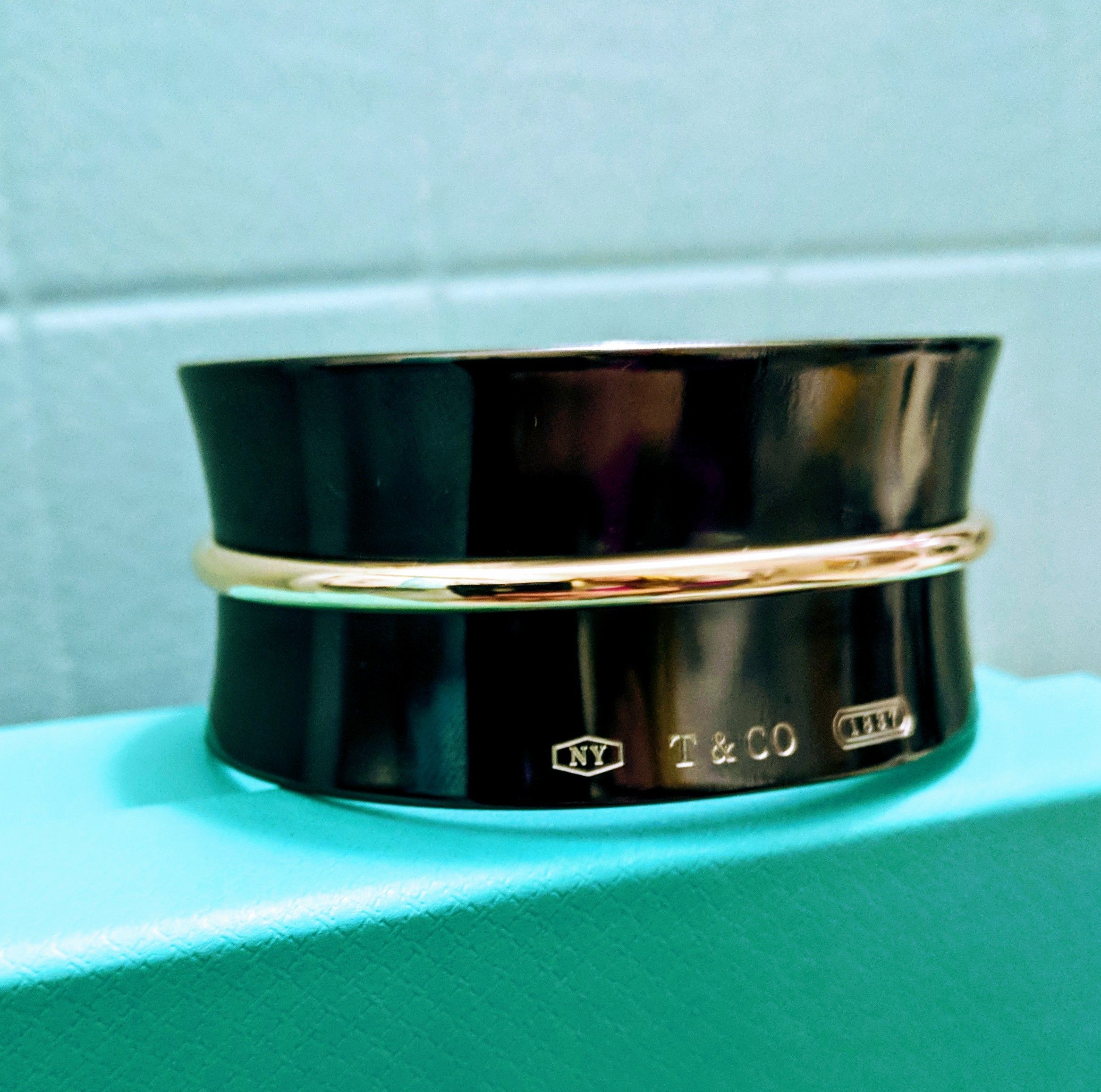 NEW Tiffany Co. Rubedo 18k and Titanium 1837 Wide Cuff Awesome