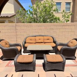 Outdoor furniture patio set with sunbrella cushions