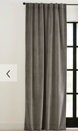 Pottery Barn Gray Velvet Blackout Curtain