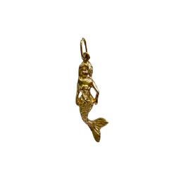Pendant Solid Gold 14k. Mermaid 