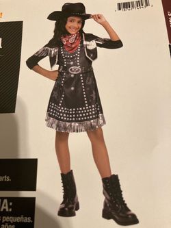 Girls Punky Cowgirl Halloween Costume Dress Size 6/6X