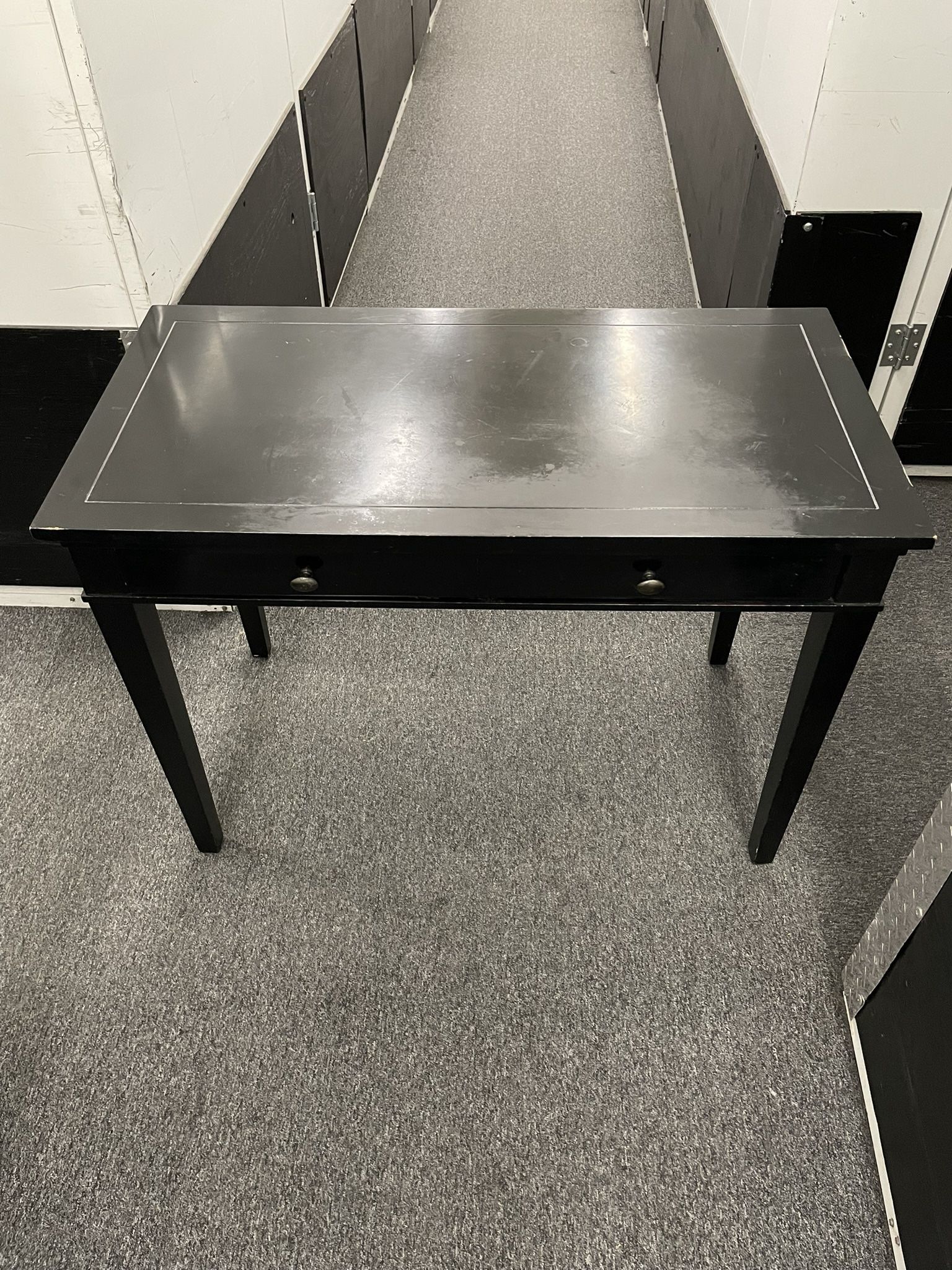 Black Console Table w/ Multi Compartment Drawer