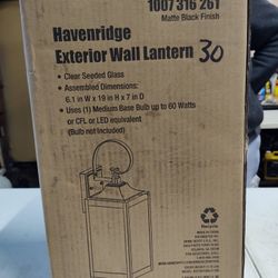 Home Decorators Havenridge Outdoor Wall Sconce Light Fixture In Matte Black