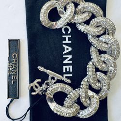 Authentic Chanel Crystal Strass Link Bracelet 