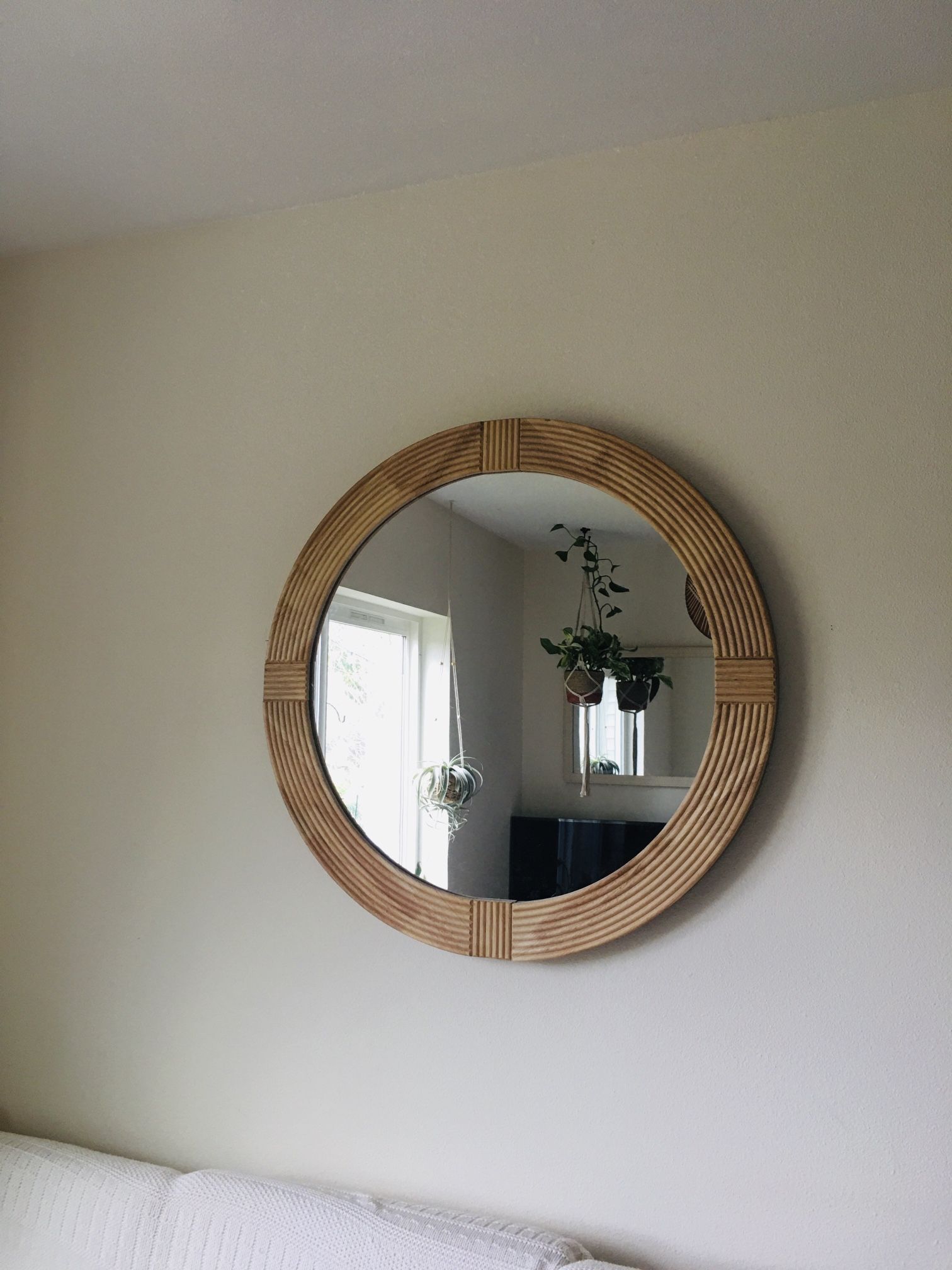 Natural Extra Large Round Mirror Wood Frame for Sale in Mukilteo, WA