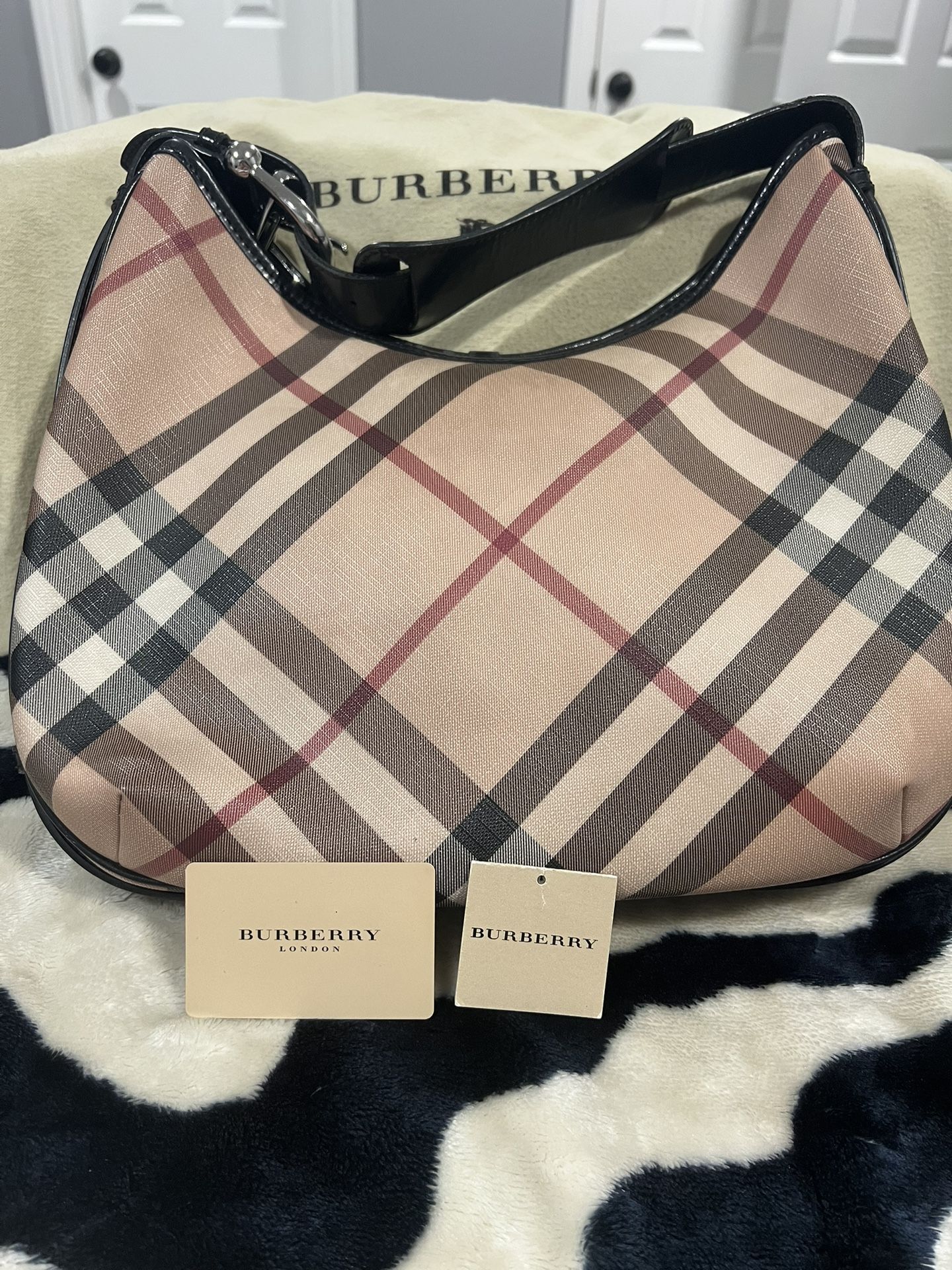 Burberry Nova Check PVC Hobo Bag