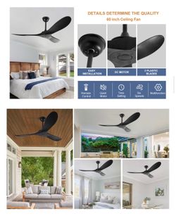 Boosant 7406 series 60” black wood ceiling fan