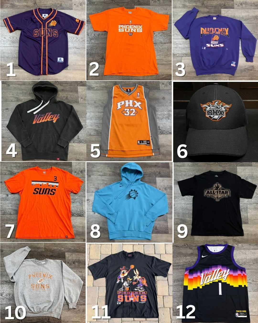 12 Items: Phoenix Suns Jersey, Hat, Shirt, Sweatshirt, Hoodie - Some Vintage!