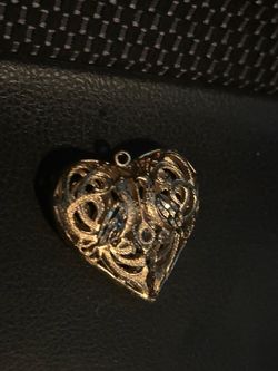 Solid Gold Heart Pendant Charm