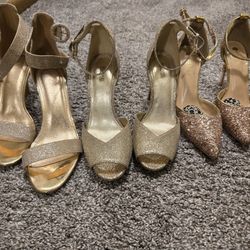 3 Elegant Gold Dress Shoes – Perfect for Special Occasions, Only $70  for the Set!One Michael Kors Pair 