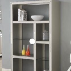  Mirrored Bookcase in Elsinore Champagne