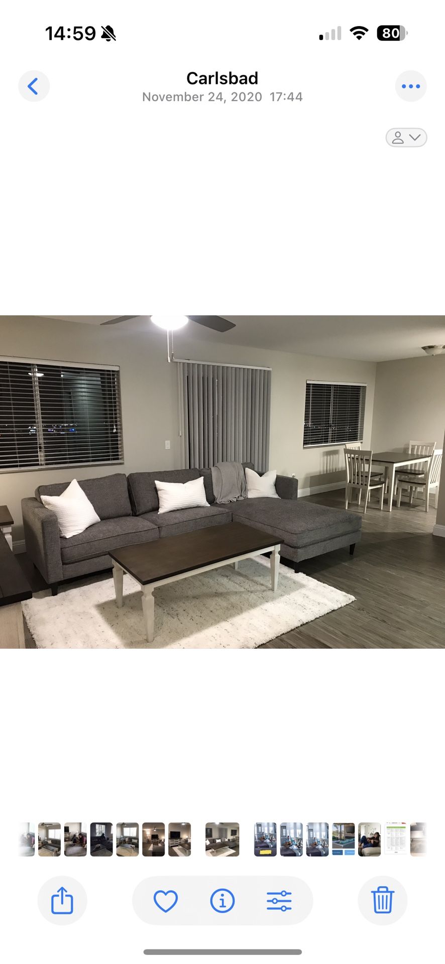 Modern Gray Sectional Sofa with Chaise + Coffee Table - Excellent Condition