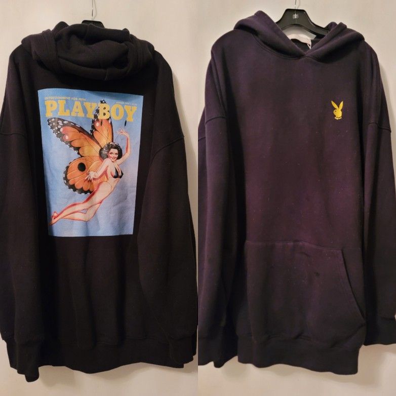 Playboy x Missguided Hoodie Sweater Hooded Sweatshirt Oversized Dress Womens 18
