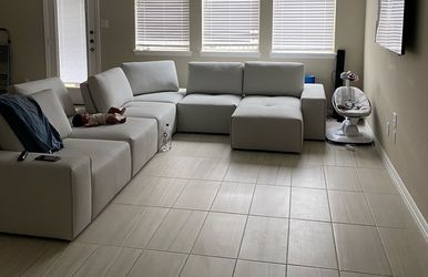 6 piece white sectional