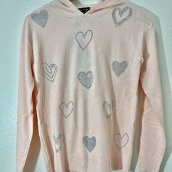 Pink Hearts Woman’s Sweater 100% Cashmere