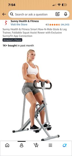 Row-N-Ride Glute & Leg Trainer, Foldable Squat Assist Rower