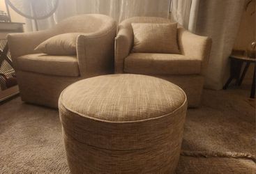 Swivel Chairs with Ottoman
