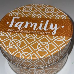Orange Creamsicle Scented Candle,  9oz. With "  Family " On Top Lid