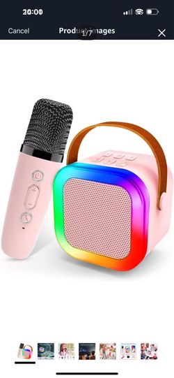 Brand new in box Brand New Mini Karaoke Machine for Kids,Bluetooth Light Up Speaker with 1 Portable Microphones Wireless, Kids Karaoke Machine Toys Gi