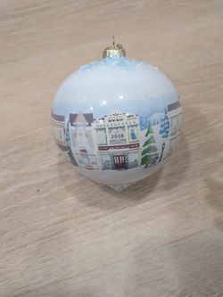 2008 Hallmark Christmas on Main Street Holiday Ball Ornament Winter Village