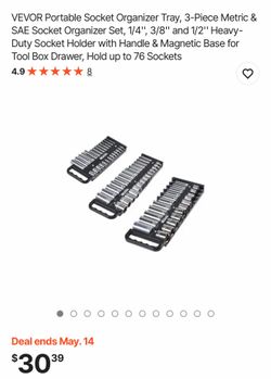 Tools/socket organizers/magnetic socket organizers/home/garage