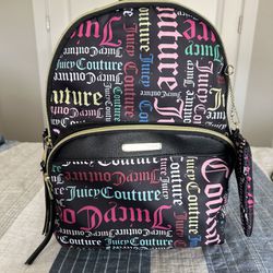Juicy Couture Black and Rainbow Backpack
