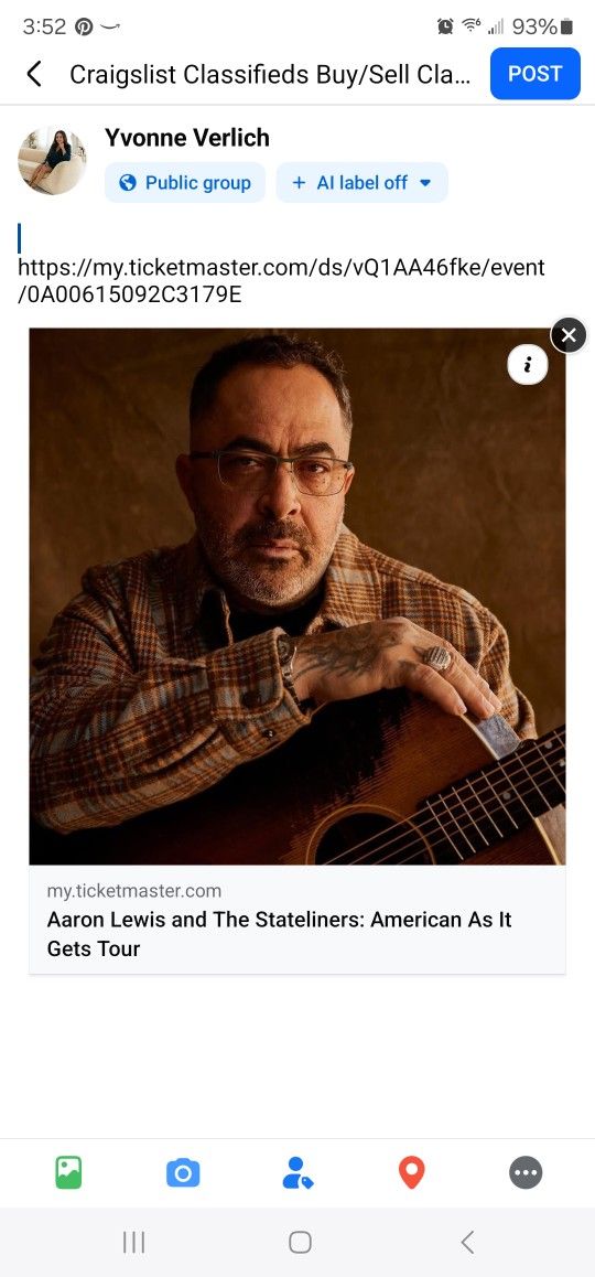 Aaron Lewis tickets in Feb at Harrahs Casino