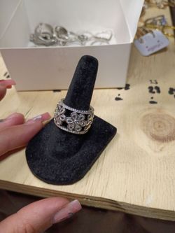 White gold filled size 6 ring