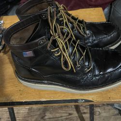 Danner Men's 6" Leather Bull Run Moc Soft Toe Work Boots Brown Size 9