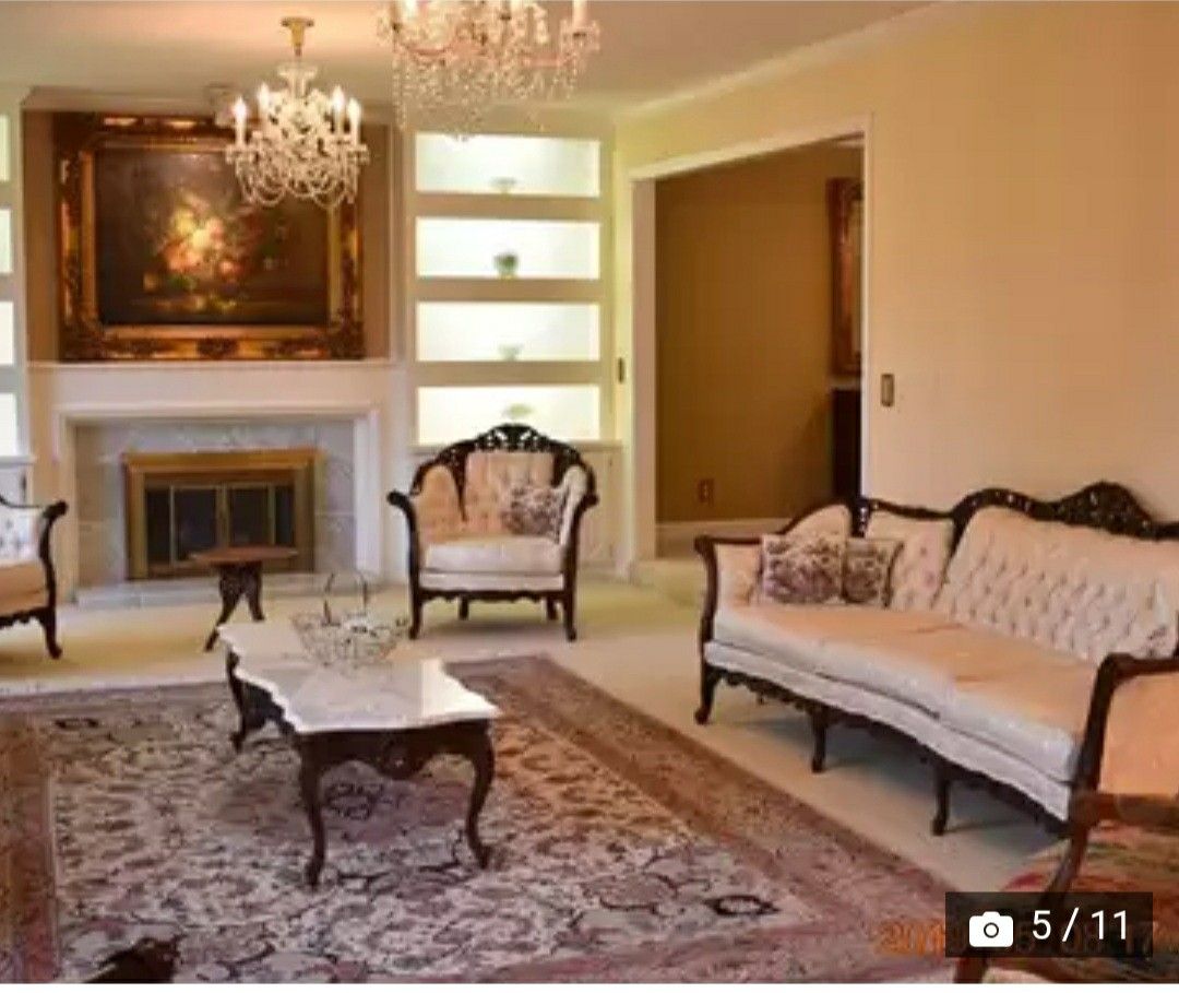 Formal dining room set with coffee table and end tables