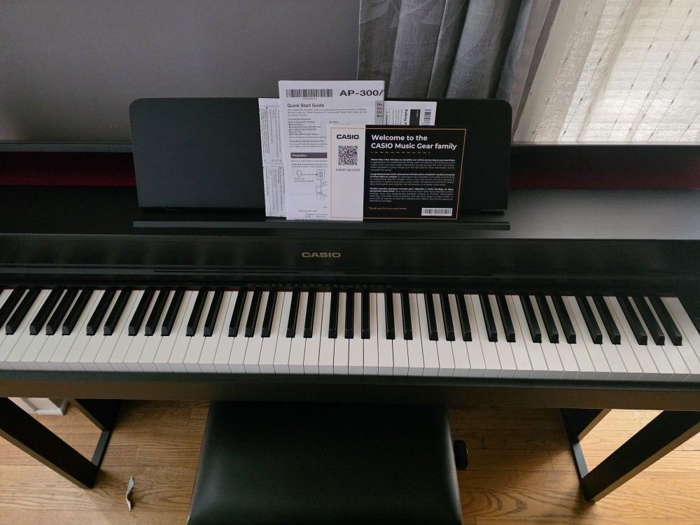 Casio Celviano AP-300 Digital Upright Piano - Black. Comes with bench
