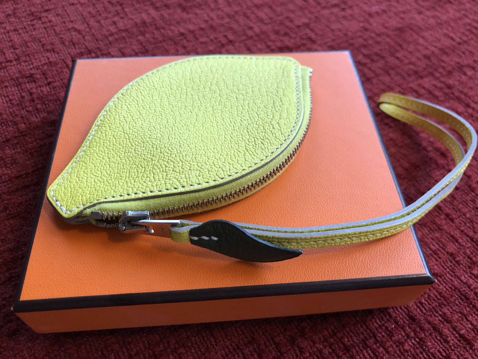 Hermès Citron Coin Purse/bag Chain/Xmas tree decoration