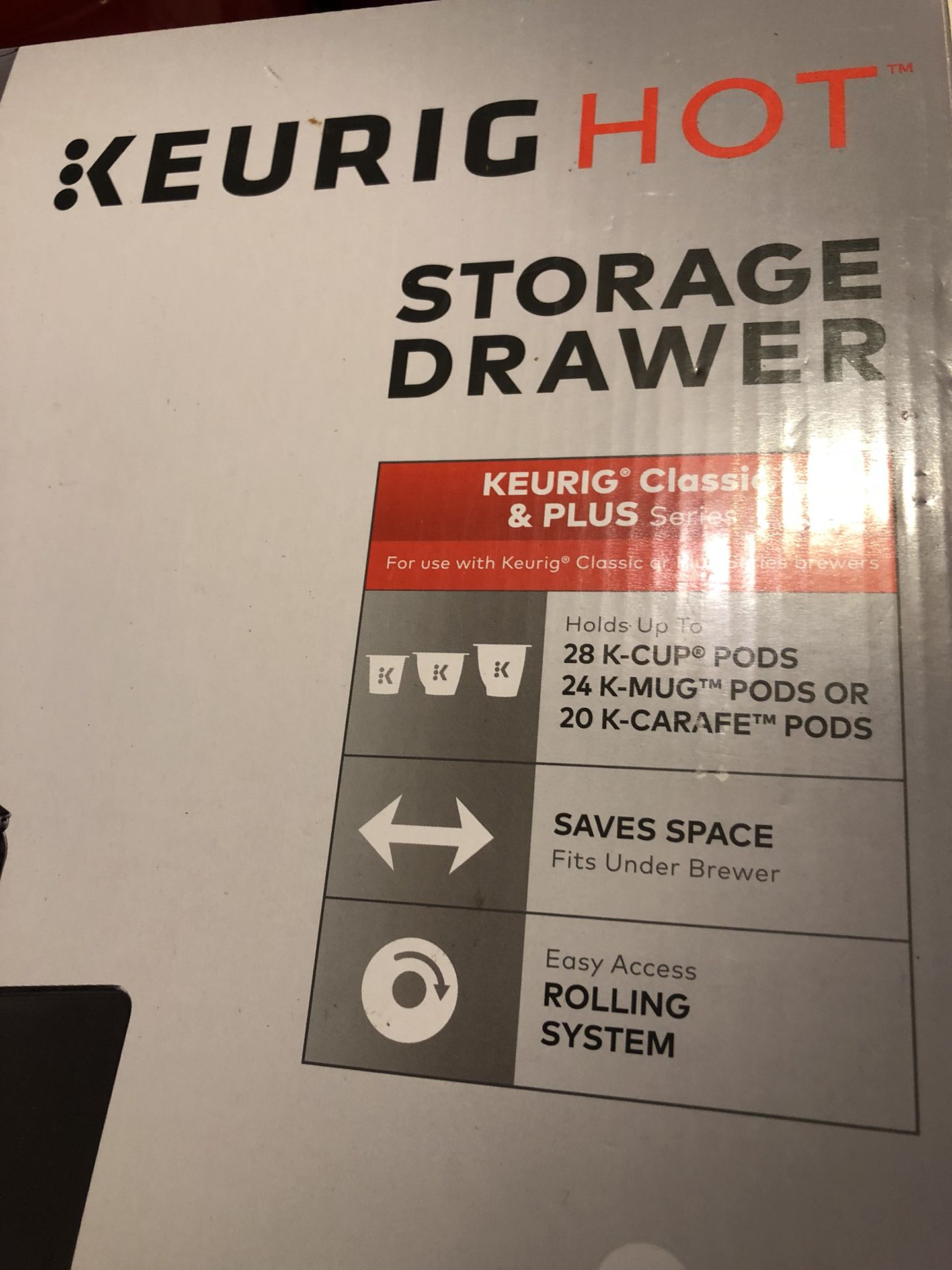 keurig k-cups storage drawer