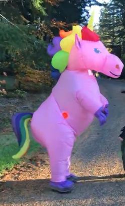 Blow up unicorn costume for adult