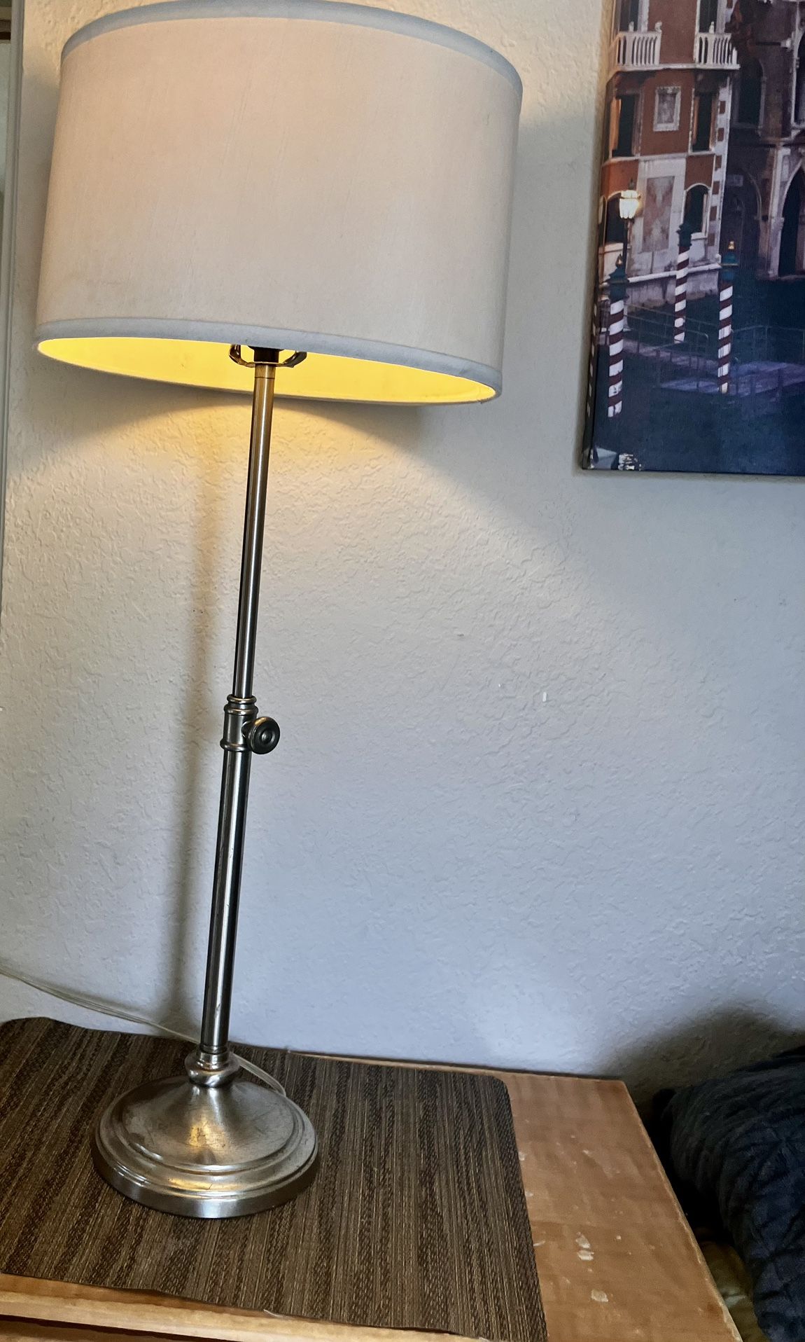 Mid Century Modern Nickel Plated Lamp *Adjustable
