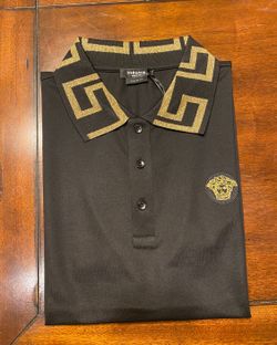 Greca Short Sleeved Polo Shirt Versace 