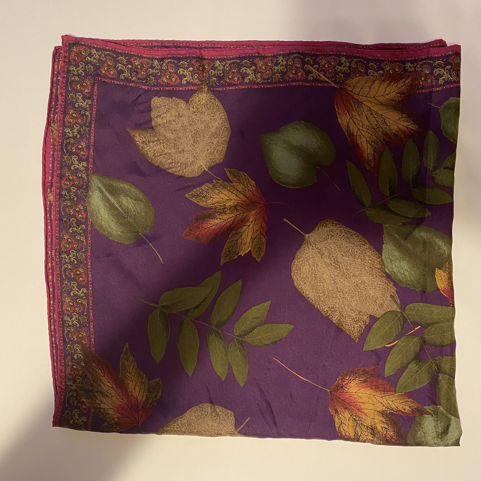 Beautiful Purple Fall Theme Silk Scarf