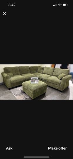 New Comfy Sofa Sectional With XL Ottoman Good Girl 