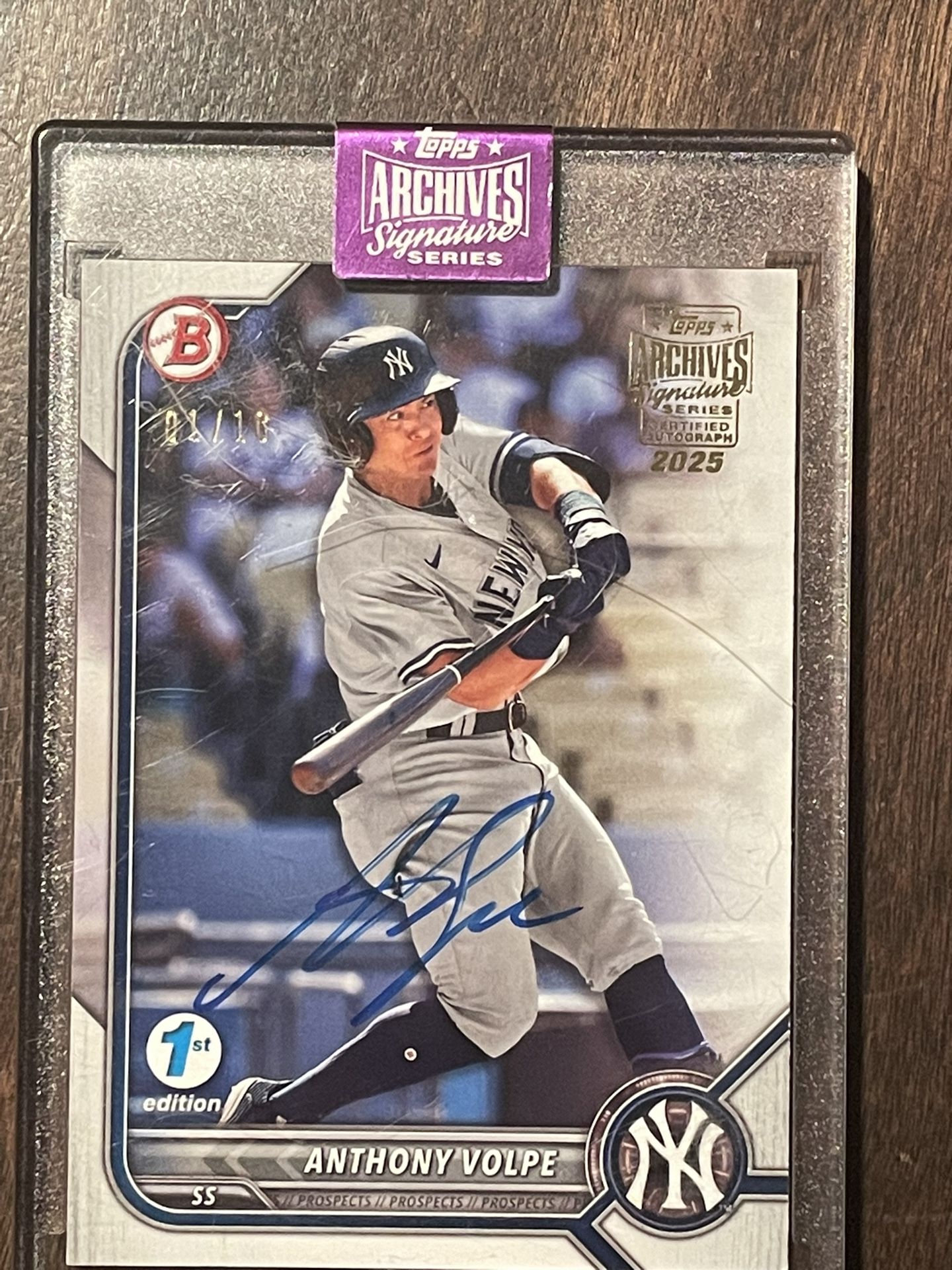Anthony Volpe 1/10 Auto Yankees Baseball Card