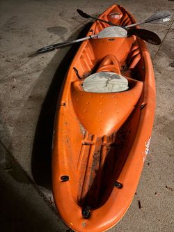 Orange two seats kayak