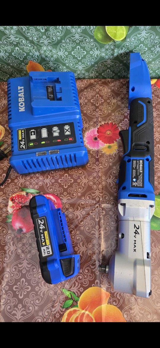 KOBALT 24-VOLT MAX VARIABLE SPEED BRUSHLESS CORDLESS 3/8 IN ANGLE IMPACT WRENCH KIT