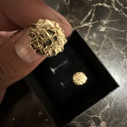 10k Gold Nugget Earrings 
