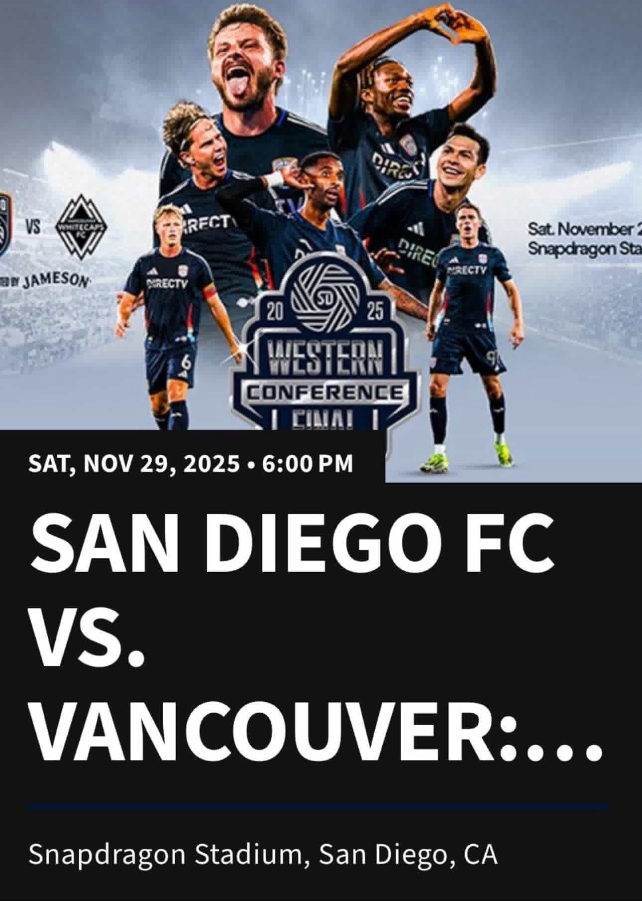 MLS Cup Finals: San Diego FC Vs Vancouver Whitecaps FC 