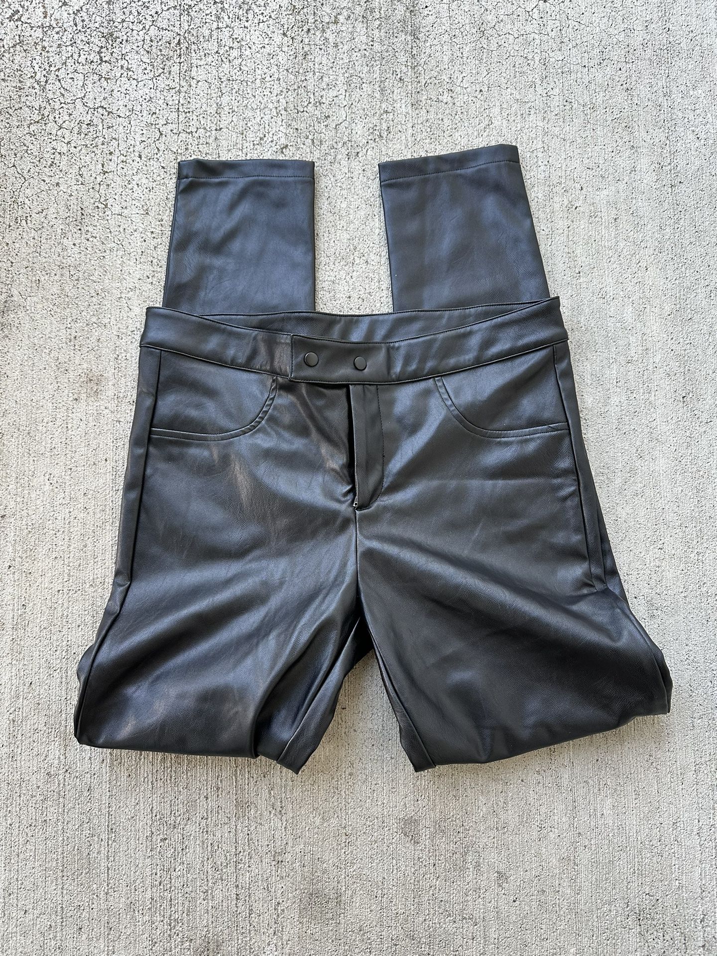 Maxik Faux Leather Pants Black Moto leather Pants size L