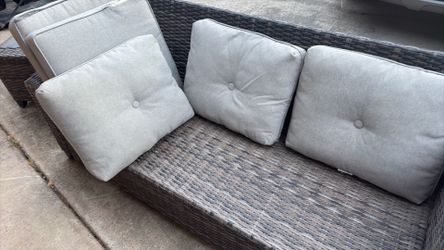 3 Piece Woven Patio Sofa Seat and Table
