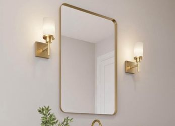Gold Brass Single-Light Wall Sconces | Set of 2
