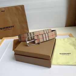 Burberry Men’s Belt With Box New Brand Birthday Gift 