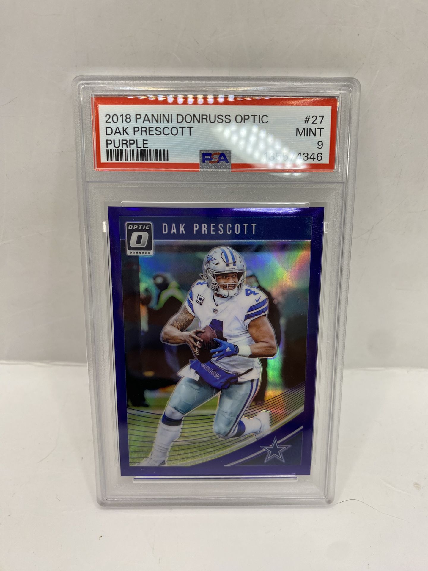 2018 Donruss Optic Dak Prescott Purple /50 PSA 9 MINT Dallas Cowboys QB